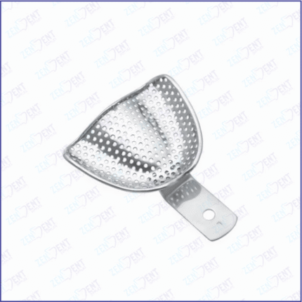 Perforated stainless steel upper large impression tray for full denture impressions