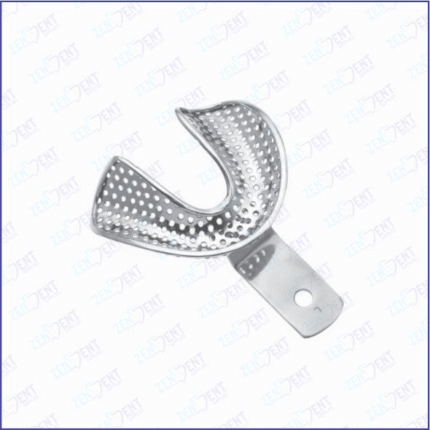 Stainless steel dental impression tray for accurate lower arch impressions