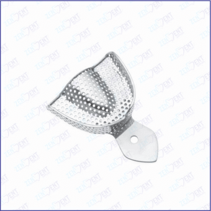Stainless steel dental impression tray for accurate upper arch impressions
