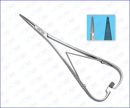 Mathieu needle holder with Smaha ultra fine tip and double spring stainless steel surgical instrument for precise suturing and secure needle grip