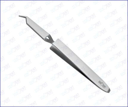 Posterior bracket tweezer curved with thin tips stainless steel orthodontic dental instrument for precise bracket placement