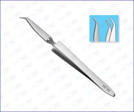 Self locking bracket tweezer curved with serration inside tips stainless steel orthodontic dental instrument for secure bracket placement