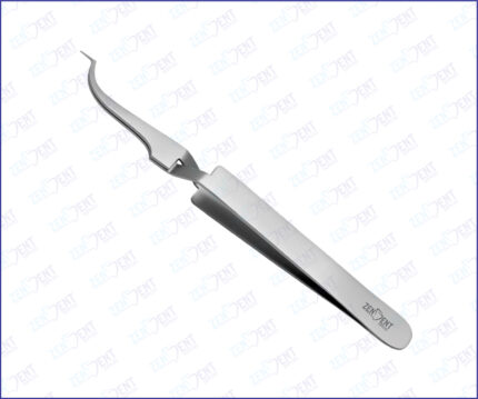 Self locking bracket tweezer curved stainless steel orthodontic dental instrument for secure bracket placement