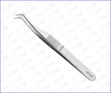 Tweezer sharped hooked pointed angled tip stainless steel dental instrument for precision handling