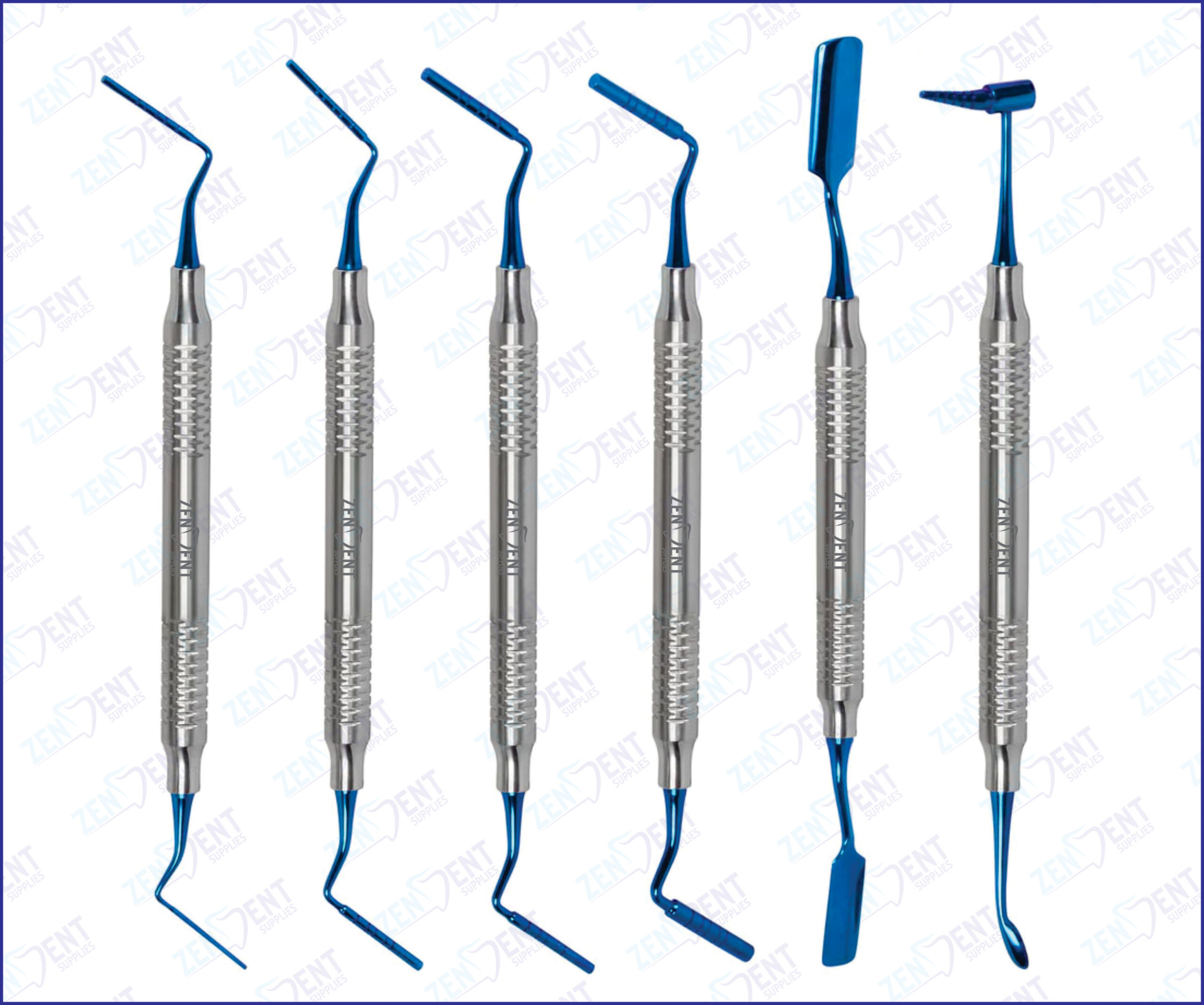 Bone Grafting Instruments Set (6 Pcs) Titanium Coated Tips – Zendent ...